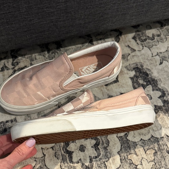 Vans Pink and White Checkerboard Slip-On Shoes - Picture 3 of 4
